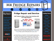 Tablet Screenshot of mrfridgerepairs.com.au